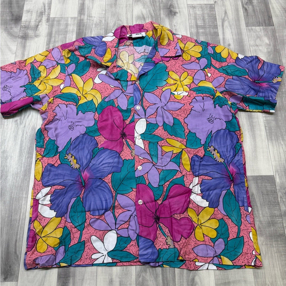 Vintage Men's 2XL Hilo Hattie Short Sleeve Button Up Tropical Hawaiian Shirt
